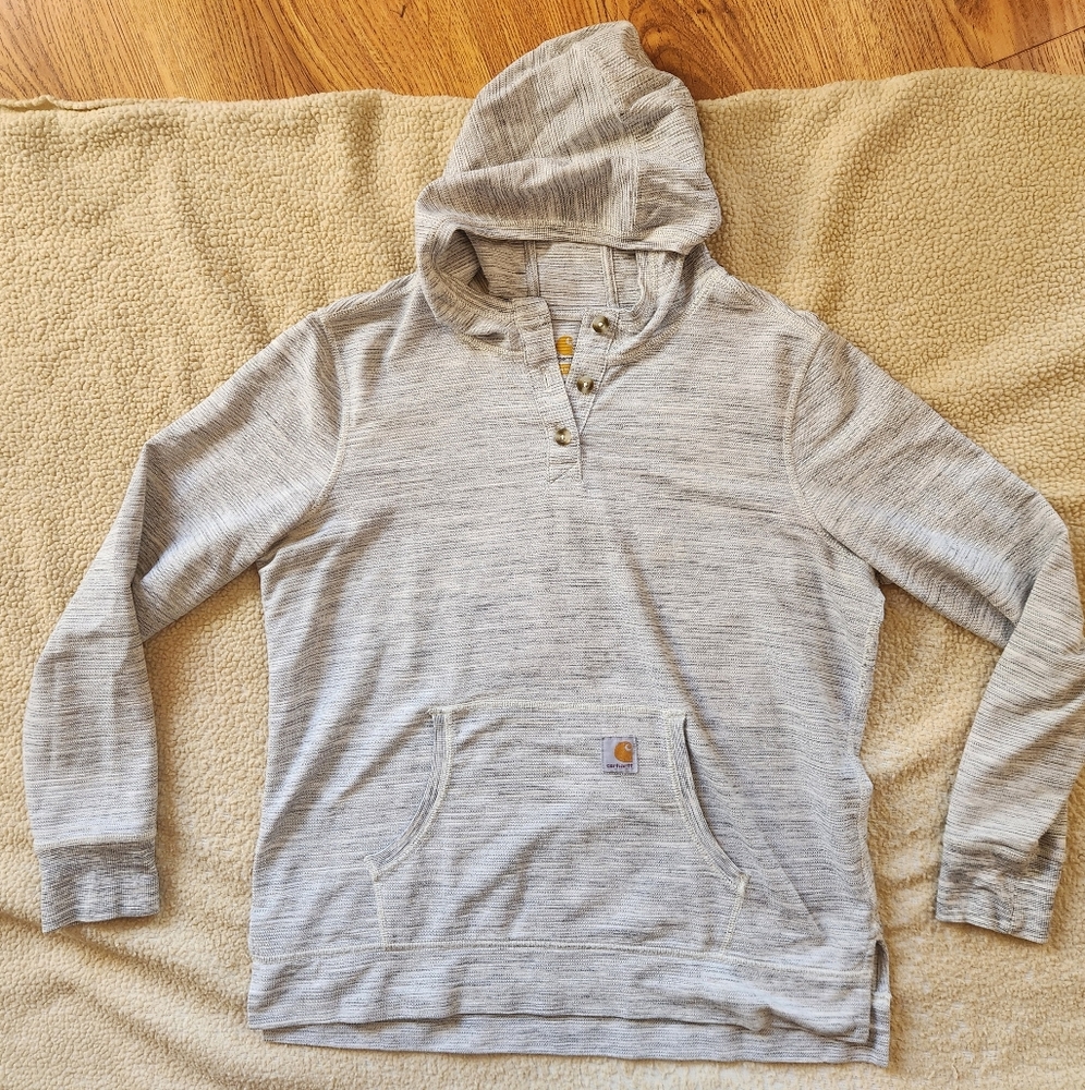 Carhartt Womens Norwalk Knit Hoodie XL Heathered Gray EUC